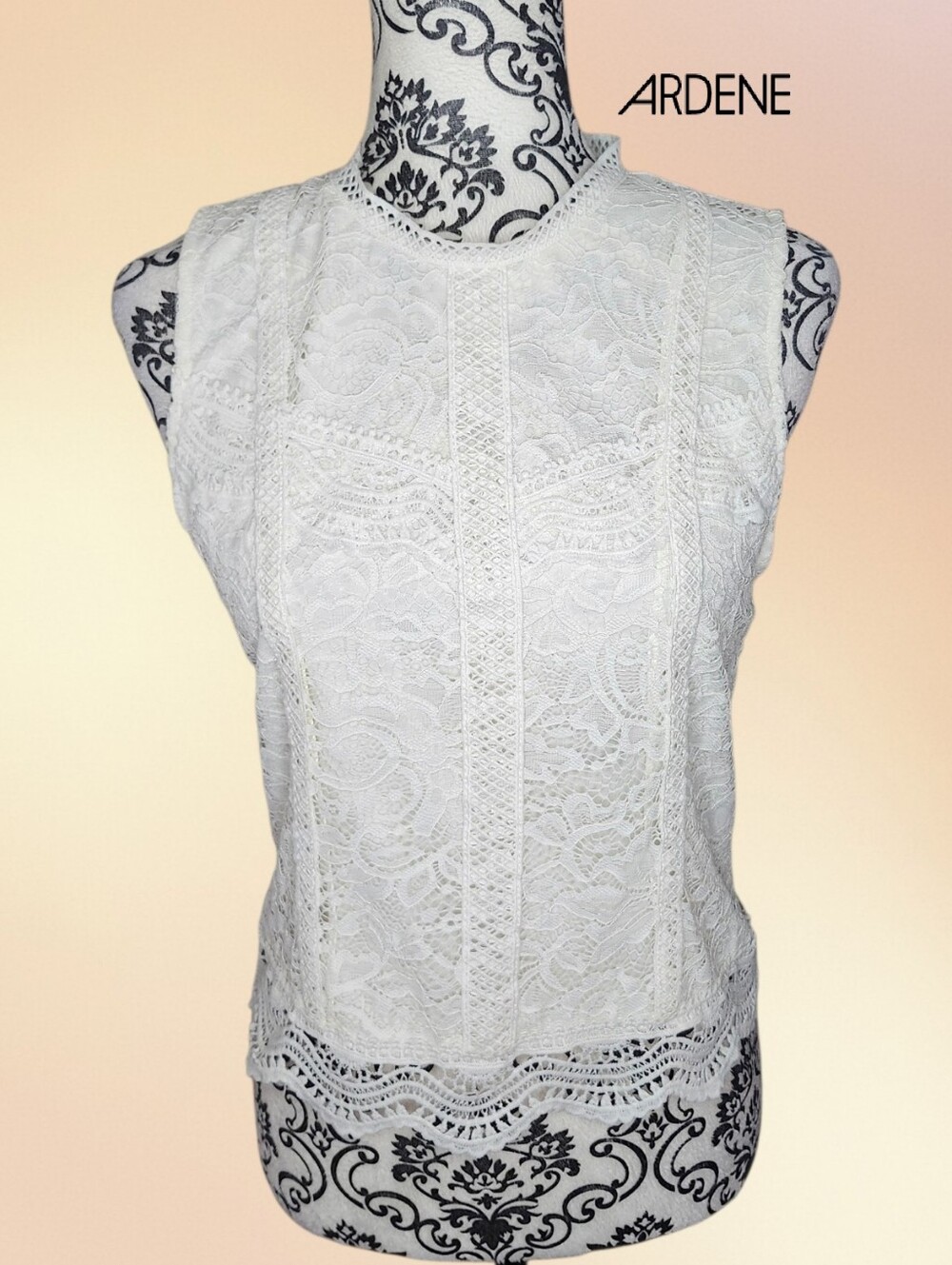 ARDENE White Lace Tank Top - Small